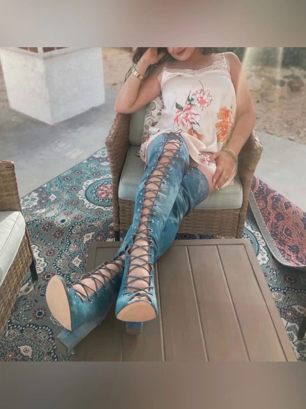 Fashion Nova Living Legacy Over-the-Knee Boots 👢🩵